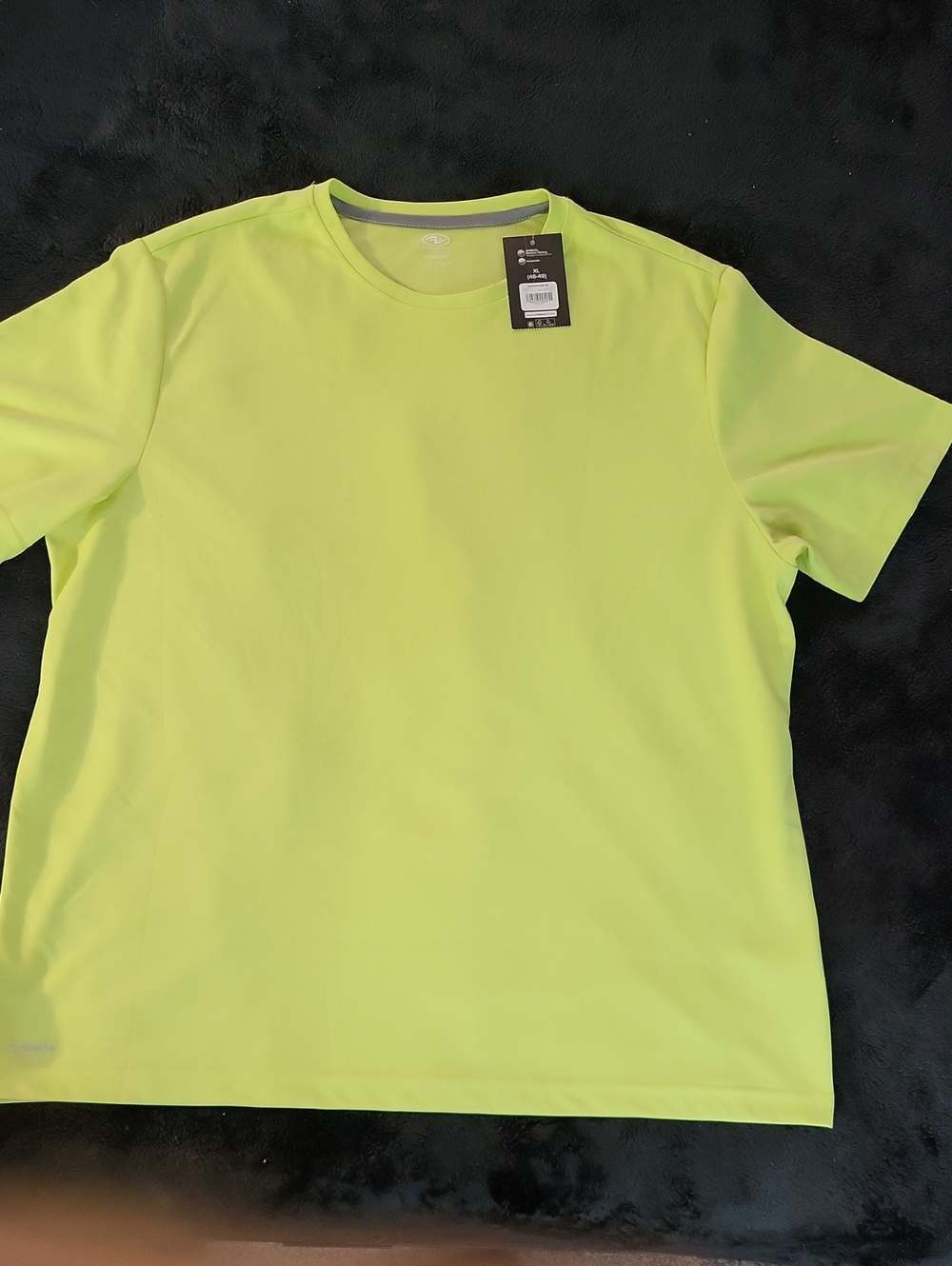 Athletic Works Neon Neon Yellow Vent Knit Quick Dry Short Sleeve Core Shirt
